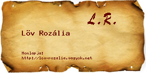 Löv Rozália névjegykártya